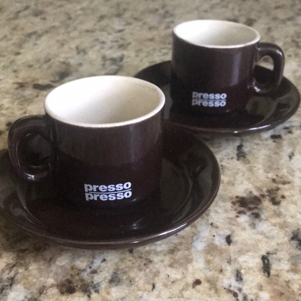 VINTAGE NESTLE PRESSO MINI CUP & SAUCER SETS